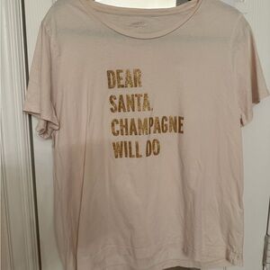 Kate Spade Cream Tee with Gold Logo